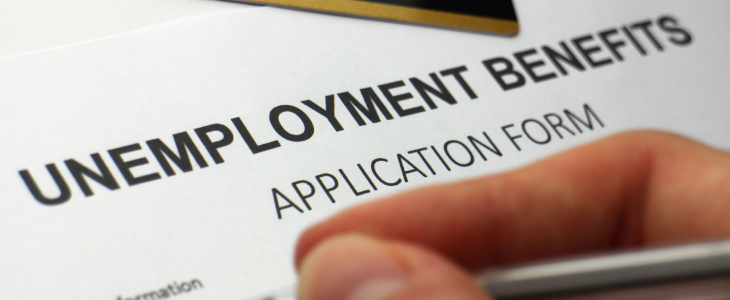 Unemployment benefits form to represent fraud