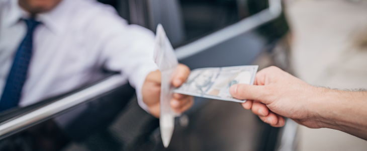 Man providing drugs in exchange for money